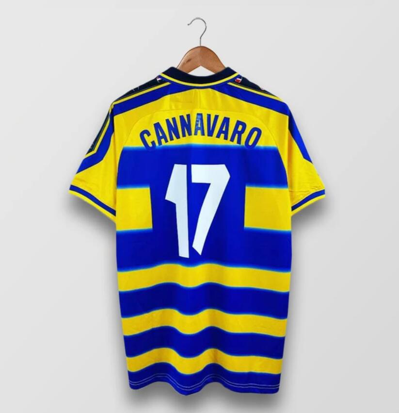 1999-2000 Parma Calcio 1913 Retro Home Kit Soccer Jersey Cannavaro #17